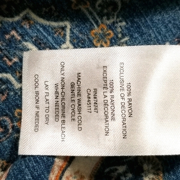 Natural Reflections Boho 3/4 Sleeve Blouse - Picture 6 of 6